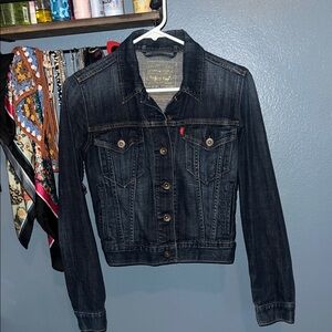 Classic Denim Jacket with Red Detail